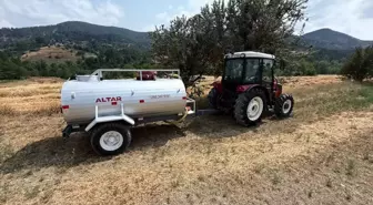 Bolu'da Biçerdöverlere Su Tankerleri Eşlik Ediyor