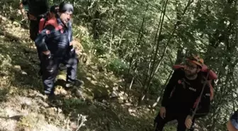 Bursa'da Derede Mahsur Kalan Balıkçı Helikopterle Kurtarıldı