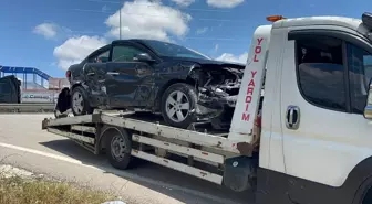 Çerkeş’te Tırın Çarptığı Otomobilin Sürücüsü Yaralanmadan Kurtuldu