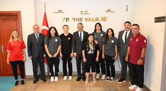 Edirne Valisi, Başarı Elde Eden Milli Sporcuları Kabul Etti