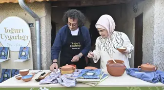 Emine Erdoğan, Nevşehir'de Türk Mutfağı Haftası kapsamında yoğurt mayaladı