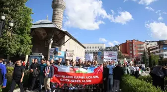 Erzurum'da Gazze'ye destek yürüyüşü yapıldı