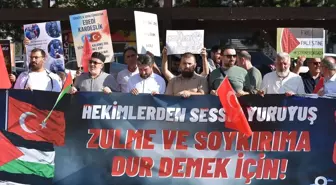 Erzurum'da Sağlık Çalışanları Gazze İçin Yürüdü