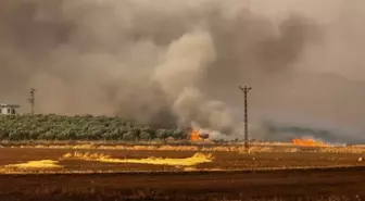 Gaziantep'te Buğday Tarlasındaki Yangına Müdahale