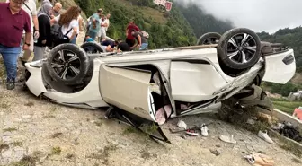 Giresun'da Yürüyüş Yoluna Düşen Otomobilde 5 Yaralı