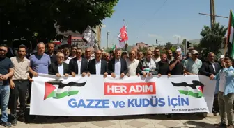 Güroymak'ta İsrail'in Gazze'ye yönelik saldırıları protesto edildi