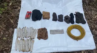 Hatay'da mağarada PKK/KCK'lı teröristlere ait patlayıcı ve yaşam malzemeleri ele geçirildi