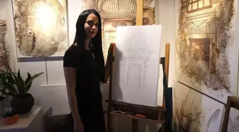 Hataylı Ressam Esra Sönmez, Çay ve Kahve ile Eserlerini Renklendiriyor