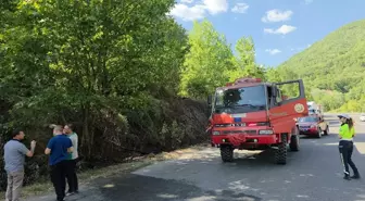 İnegöl'de Çalılık Alanda Yangın Söndürüldü