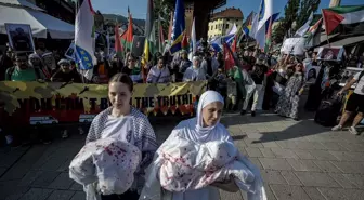 Saraybosna'da İsrail Saldırılarına Protesto