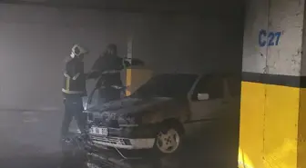 Karabük'te Park Halindeki Otomobilde Yangın Çıktı