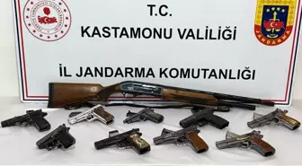 Kastamonu'da 10 Ruhsatsız Silahla Yakalanan Şüpheli Gözaltına Alındı