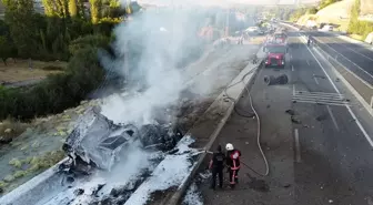 Malatya'da Tır Otobüse Çarptı, Yangın Çıktı