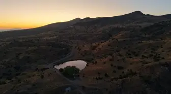 Dipsiz Göl'de Gün Batımı Dronla Görüntülendi