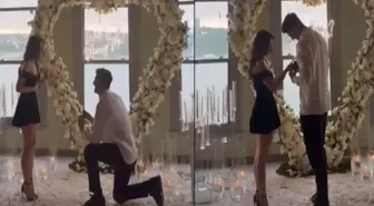 Milli futbolcu Samet Akaydın'dan oyuncu sevgilisi Hazal Çağlar'a romantik evlilik teklifi