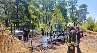 Muğla'da İş Yerinde Çıkan Yangın Ormanlık Alana Sıçramadan Söndürüldü