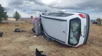 Şarampole Devrilen Otomobilin Sürücüsü Yaralandı