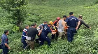 Rize'de İlkel Teleferik Düşmesi: Bir Kadın Yaralandı