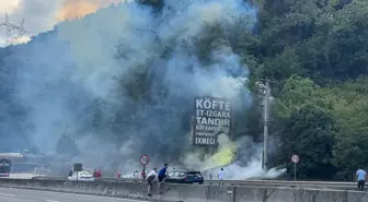 Geyve'de Yol Kenarındaki Yangın Sürücüler Tarafından Söndürüldü