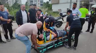 Çarşamba'da Motosiklet Devrildi, Sürücü Yaralandı