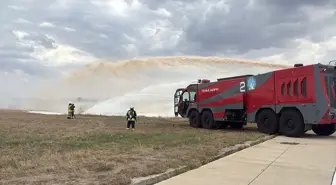 Tekirdağ Çorlu Havalimanı'nda Acil Durum Tatbikatı Gerçekleştirildi