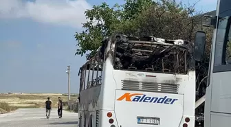 Tekirdağ'da Park Halindeki Otobüste Yangın Çıktı