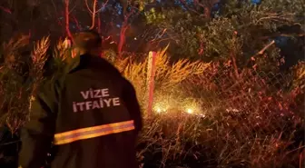 Vize'de Otluk Alanda Yangın Çıktı
