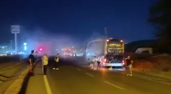 Yozgat'ta Seyir Halindeki Yolcu Otobüsünde Yangın Çıktı