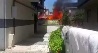 Kocaeli'nin Darıca ilçesinde kömürlük yangını