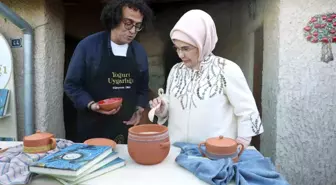 Emine Erdoğan, Nevşehir'de Türk Mutfağı Haftası kapsamında yoğurt mayaladı