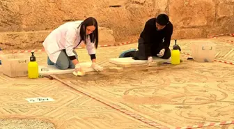 Perre Antik Kent'teki Cennet Bahçesi Mozaiğinde Restorasyon Başladı