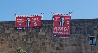 Diyarbakır'da Ekrem İmamoğlu İçin Pankart Asma Eylemi
