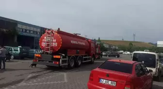 Konya'da Oto Tamirhanesinde Yangın Paniği