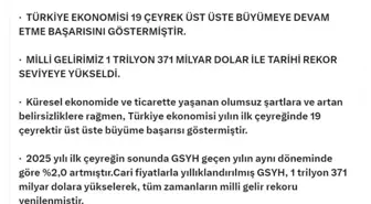 Türkiye Ekonomisi 19 Çeyrek Üst Üste Büyüme Başarısı Gösterdi