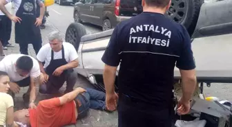 Alanya'da Trafik Kazası: Kamyonet Takla Attı, Sürücü Yaralandı