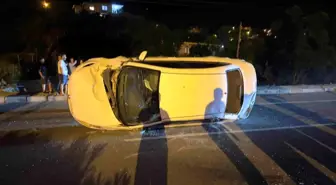 Gazipaşa'da Takla Atan Araçta Sürücü Yaralanmadan Kurtuldu