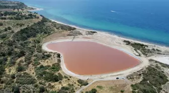 Çanakkale'nin Kalpli Gölü Dronla Görüntülendi