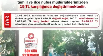 Eski Tip Sürücü Belgelerinin Geçerliliği Sona Eriyor