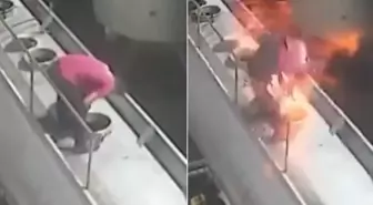 Ağzında sigara ile açtığı tanker kapağı bomba gibi patladı
