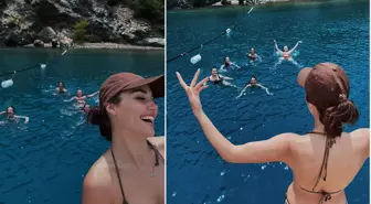 Hande Erçel arkadaşlarıyla mavi turda
