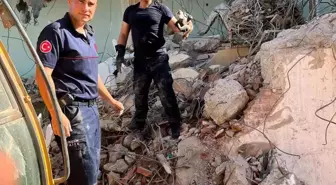 Edremit'te Sıkışan Yavru Kedi İtfaiye Ekipleri Tarafından Kurtarıldı