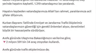Kurban Bayramı Arifesinde 863 Trafik Kazası: 10 Ölü, 1319 Yaralı