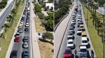 Kuşadası'na tatilci akını! Son 24 saatte 60 binden fazla araç giriş yaptı
