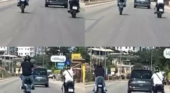 Mersin'de Motosikletli Sürücünün Tehlikeli Hareketleri Kamerada