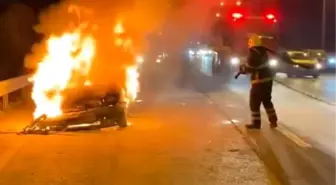 TEM Otoyolu'nda Yangın: Otomobil Kullanılamaz Hale Geldi