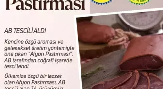 Afyon Pastırması, Avrupa'da Coğrafi İşaret Tescili Aldı