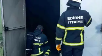 Edirne'de Pelet Üretim Fabrikasında Yangın Çıktı