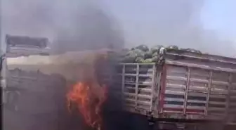 Konya'da Seyir Halindeki Tırda Yangın Çıktı