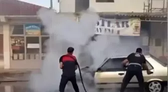 Osmaniye'de Seyir Halindeki Otomobil Yandı