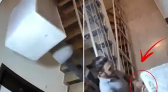 Beyaz eşya getirdikleri apartmandan terlik çalıp gittiler